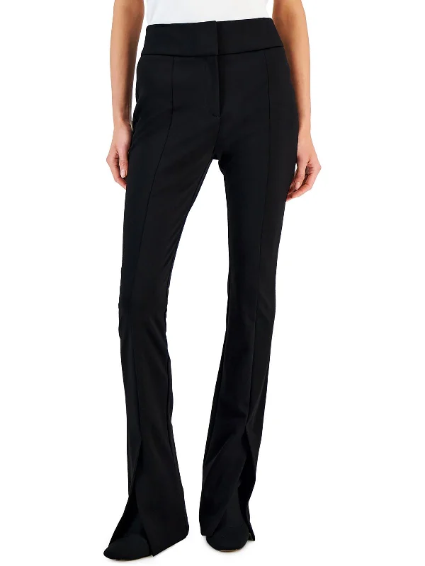 Womens Split Leg High Rise Trouser Pants