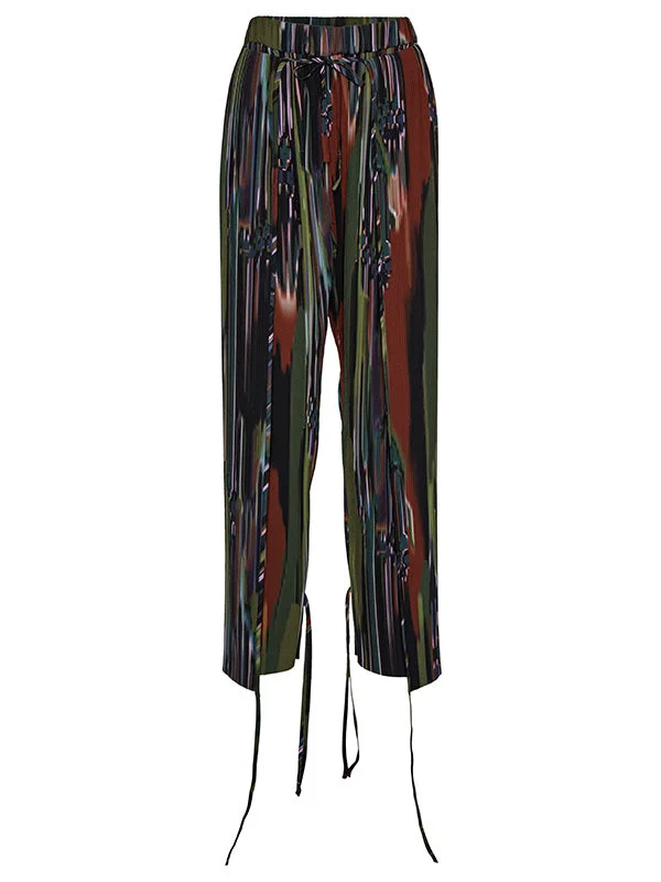 Knight Plisse Pants - Dark Tetris Drips