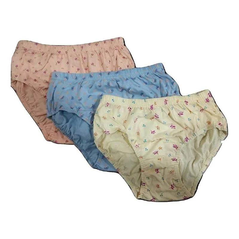 Zoom reveira Women's Multi-Color Cotton Brief Hipster Panty (Pack of 3)