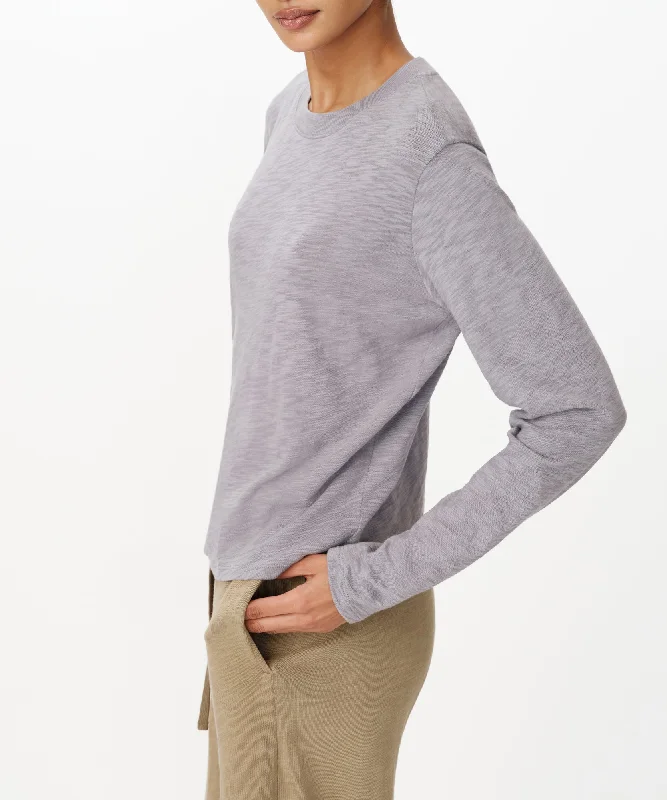 Slub Jersey Long Sleeve Crop Tee - Moon