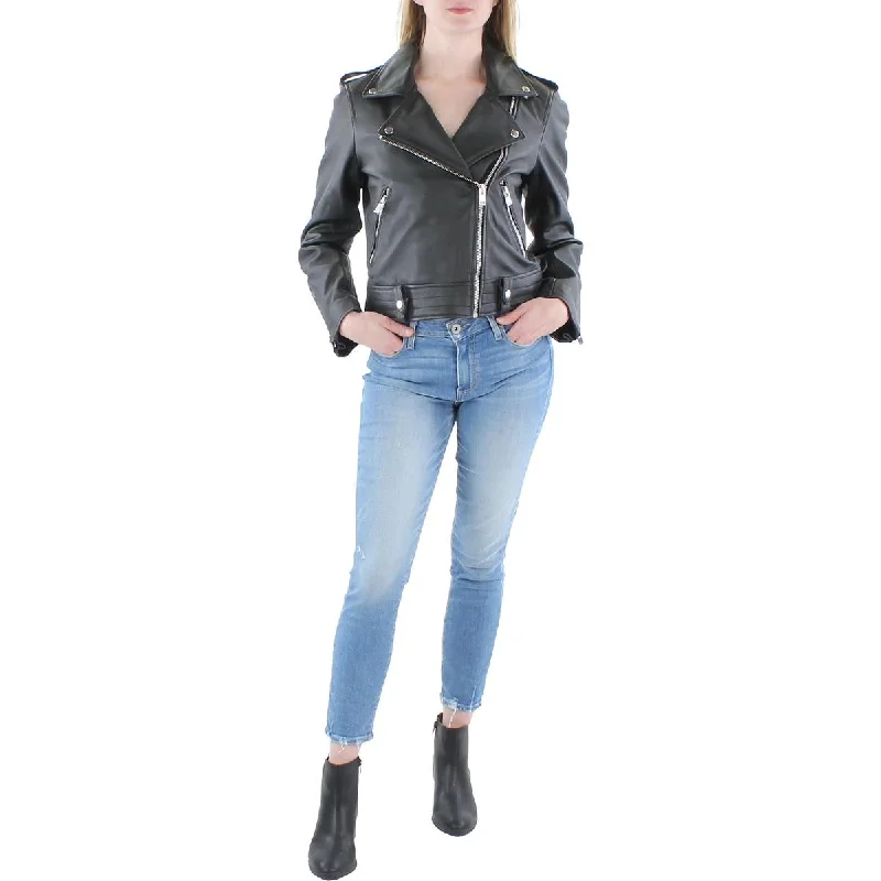 Bolongaro Trevor Womens Carson Leather Biker Motorcycle Jacket