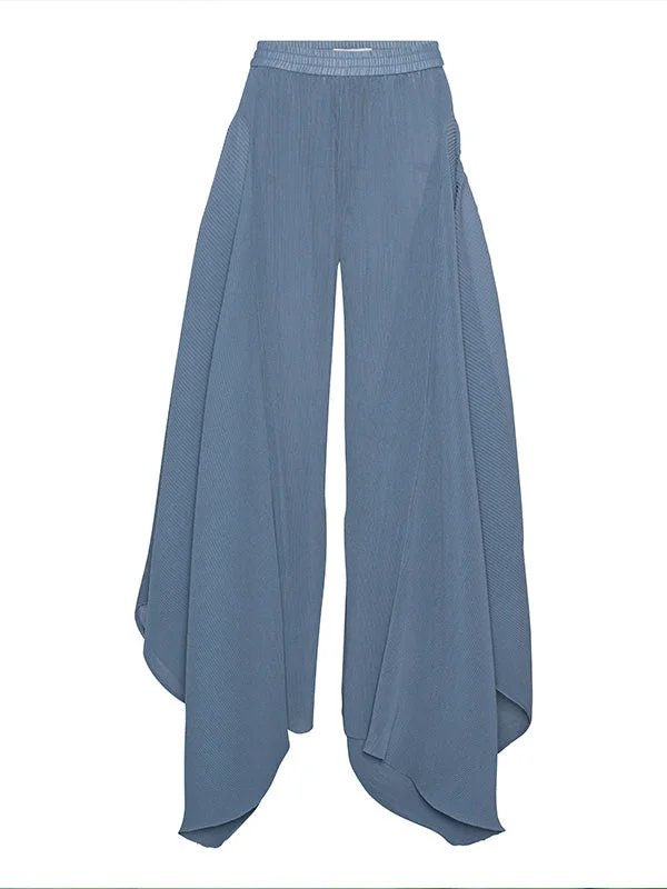 Wrist Plisse Pants - Stone Blue