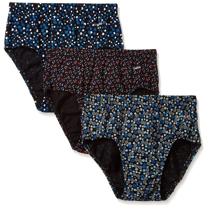 Lovable Women's Cotton Brief Printed Panties (Pack of 3)