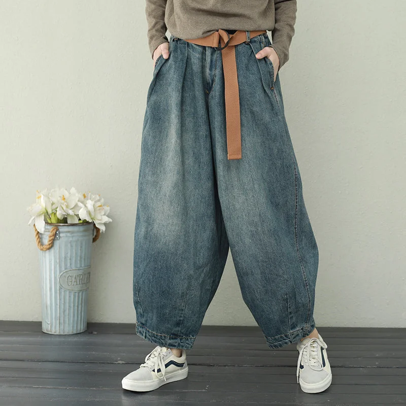 Vintage Blue Denim Pants Women Casual Jeans Q2231