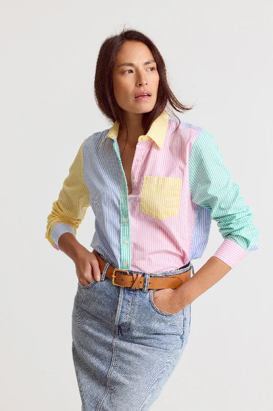 The Boyfriend Shirt in Multicolor Stripe