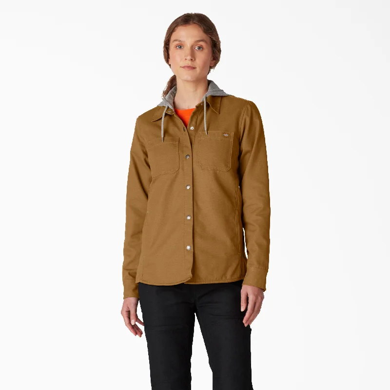 Dickies Women's Hooded Snap-Up Duck Shirt Jac