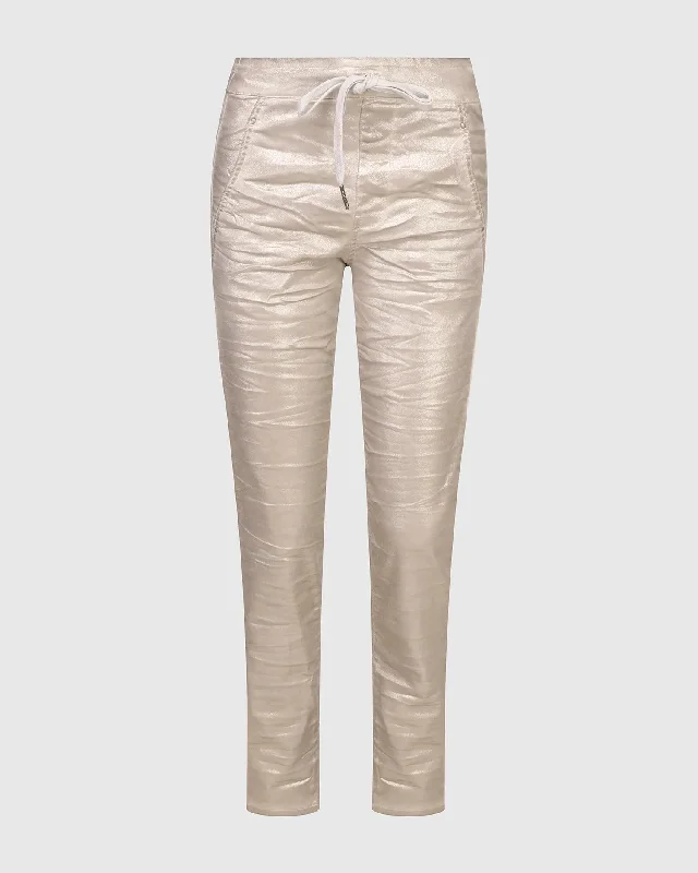 Iconic Stretch Jeans, Metallic Luster