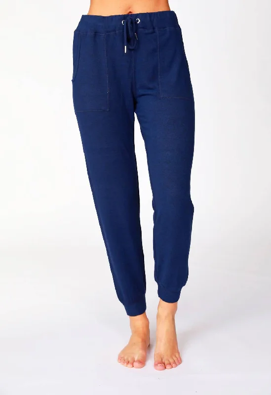 Soft Stretch Drawstring Jogger In Navy