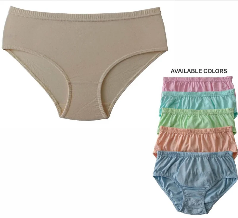 Plain Light Color Cotton Brief Hipster Panties for Women (Pack of 3)