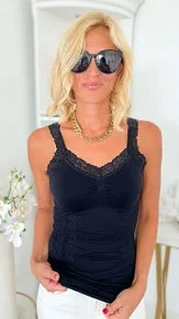 Crazy Beautiful Lace Cami - Black