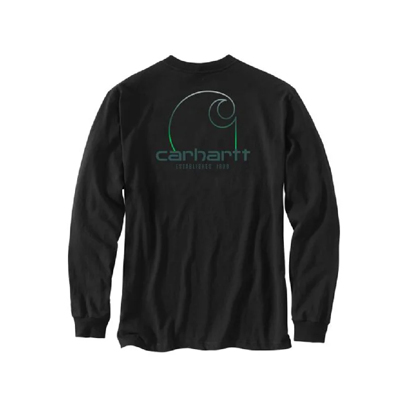 Long-Sleeve Pocket C Graphic T-Shirt Black