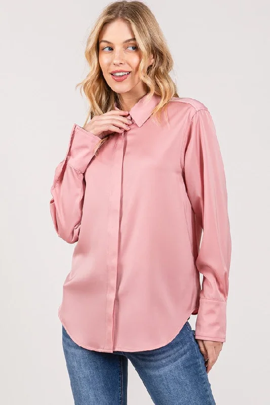 Old Money Button Up Shirt - Pink