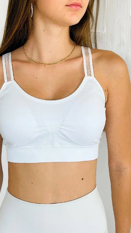 Strap Situation Bra - White W White Sheer