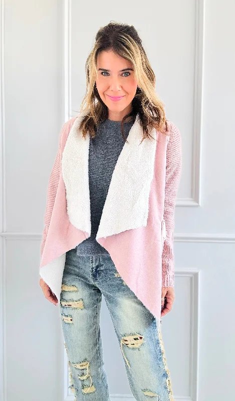 Open Front Sherpa Cardigan