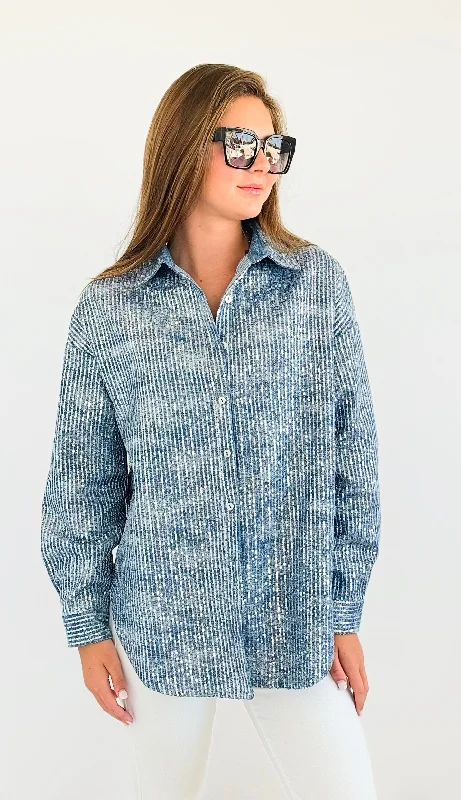 Sparkly Sequin Denim Shacket