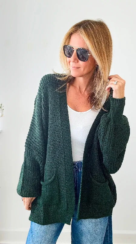 Sugar High Italian Cardigan- Forest