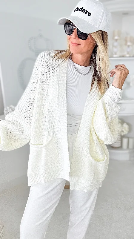 Sugar High Italian Cardigan- Off White