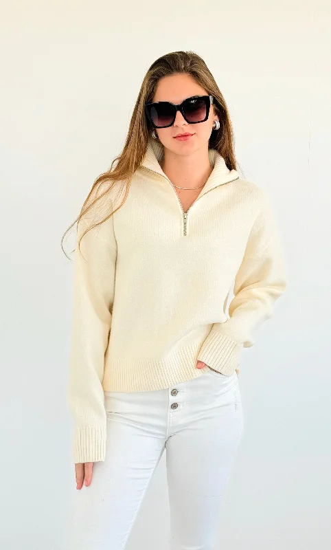 Sunday Stroll French Terry Sweater -  Cream