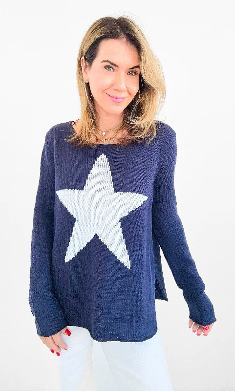 Superstar Knit Sweater - Navy/Ivory