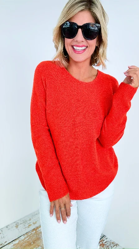 Timeless Comfort Italian Pullover- Orange