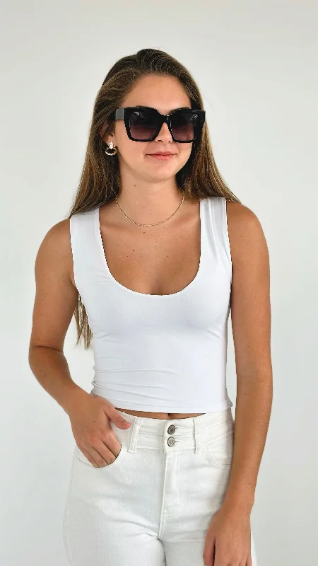 Essentials Sleeveless Top - White