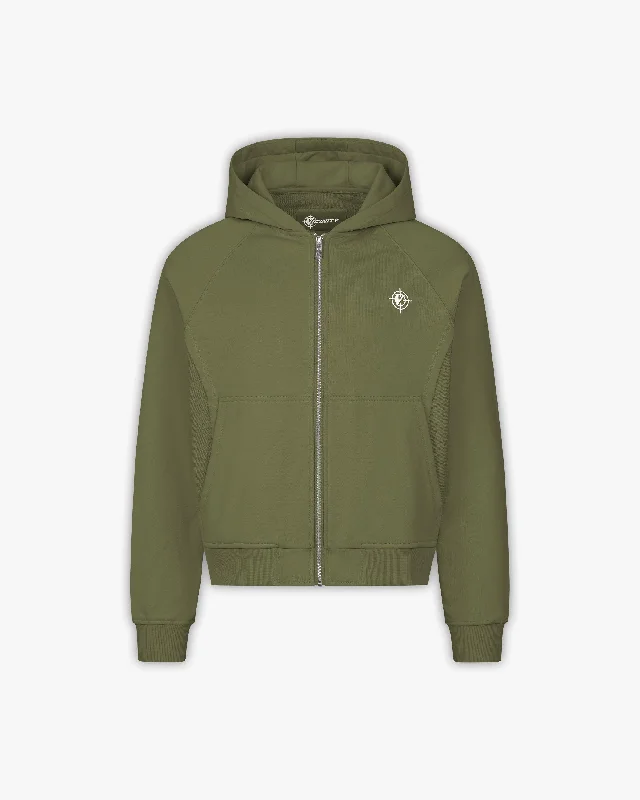 INSIDE OUT ZIP HOODIE KHAKI