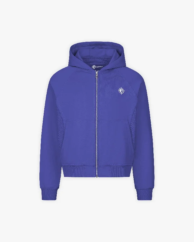 INSIDE OUT ZIP HOODIE OCEAN BLUE