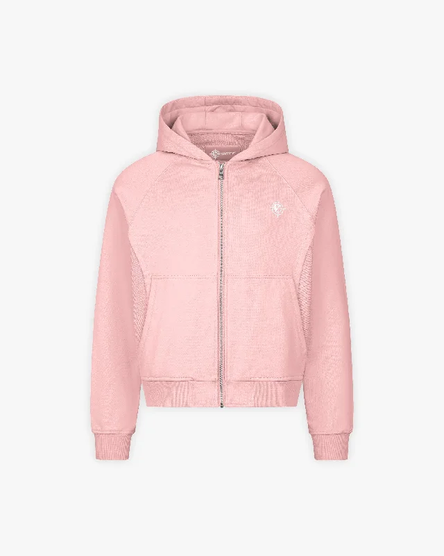 INSIDE OUT ZIP HOODIE PINK