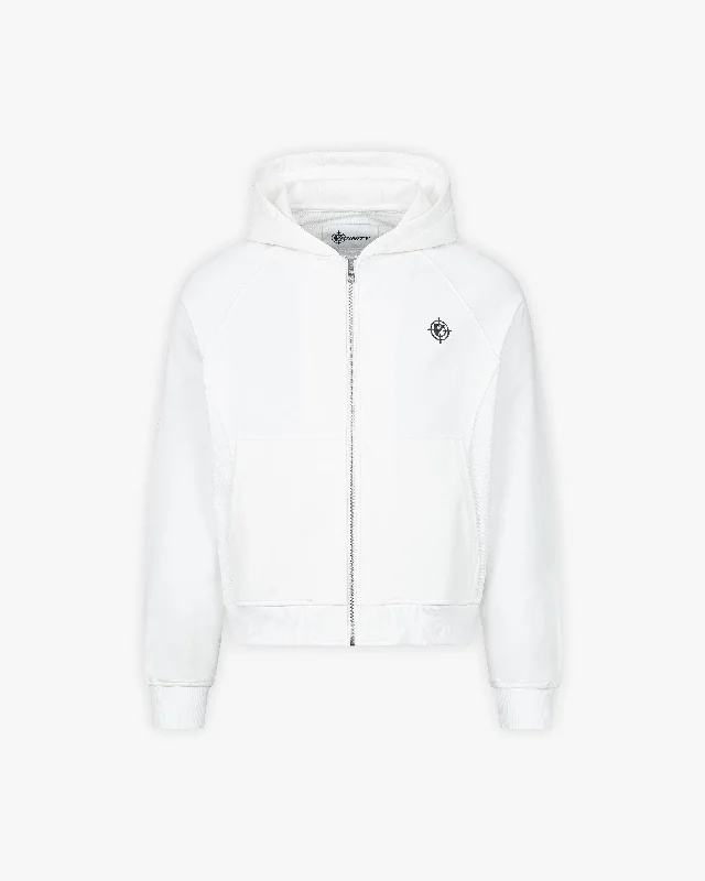 INSIDE OUT ZIP HOODIE WHITE