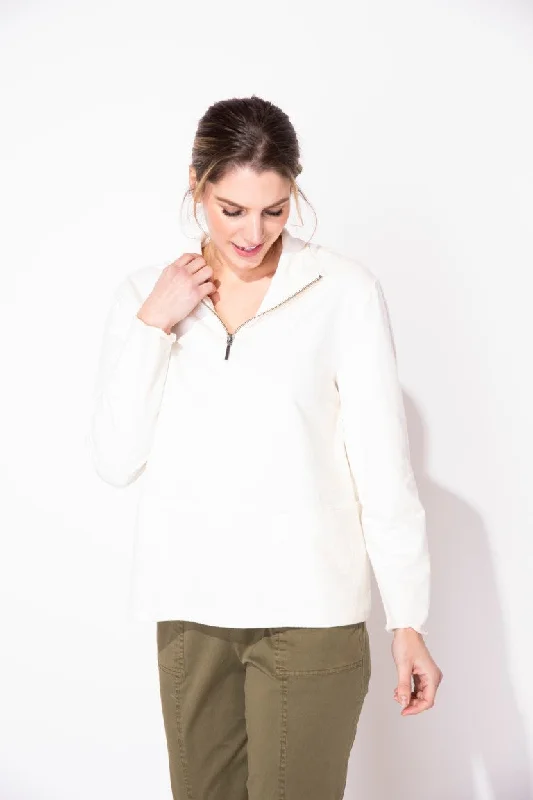 Quarter Zip Pullover in Ivory by Escape