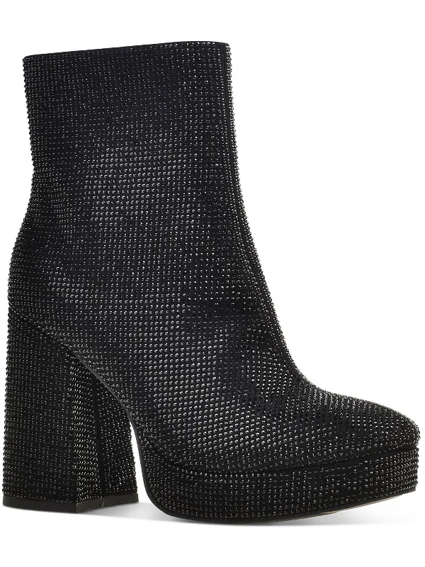 Coraa Womens Faux Leather Platforms Booties