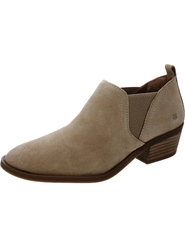 Fallo Womens Suede Slip On Ankle Boots