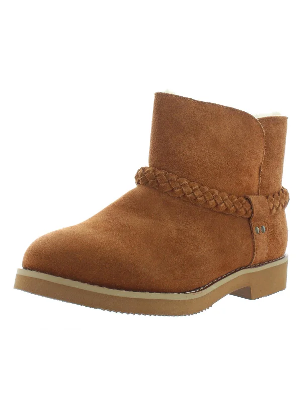 Kaii Womens Suede Faux Fur Lined Booties