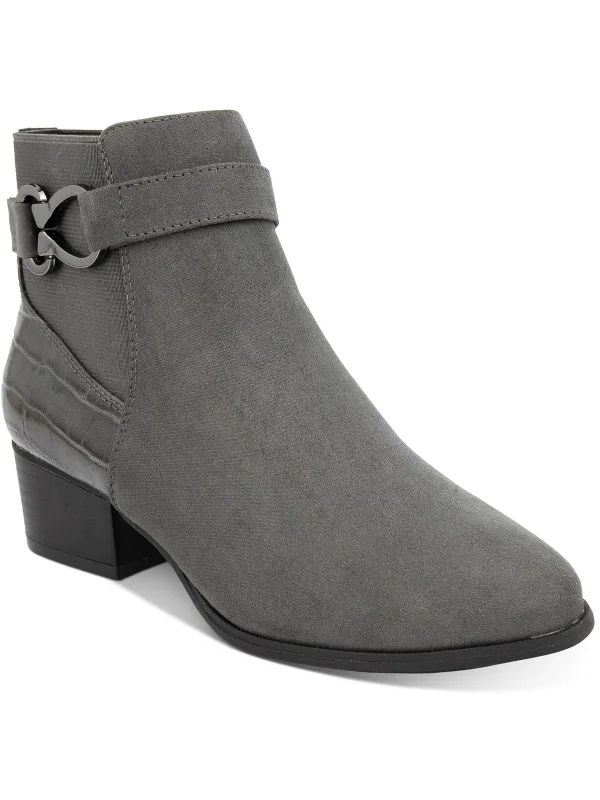 Nadine Womens Faux Leather Ankle Ankle Boots