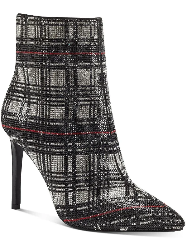 Reisa 4 Womens Rhinestone Plaid Booties