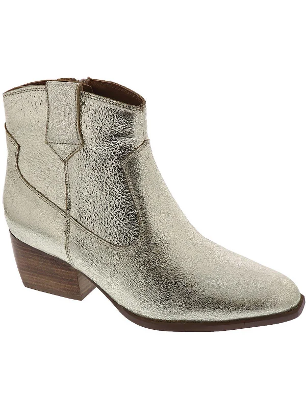 Upside Womens Leather Stacked Heel Ankle Boots