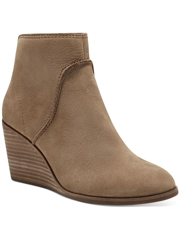 Zanta Womens Nubuck Wedge Ankle Boots