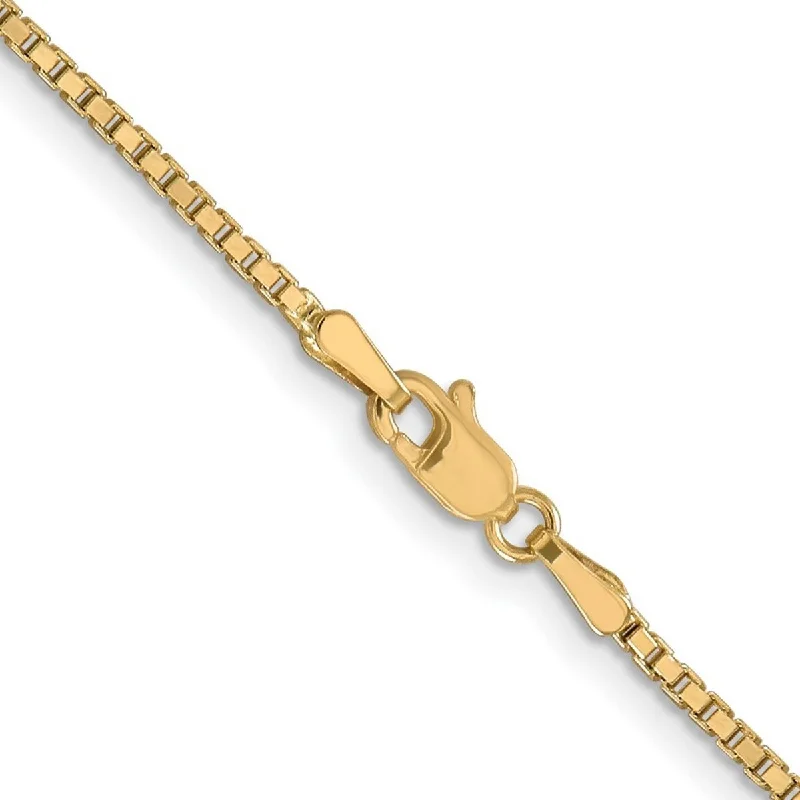 Curata 10k Yellow Gold 9-inch 1.5mm Box Chain Anklet Ankle Bracelet for Women