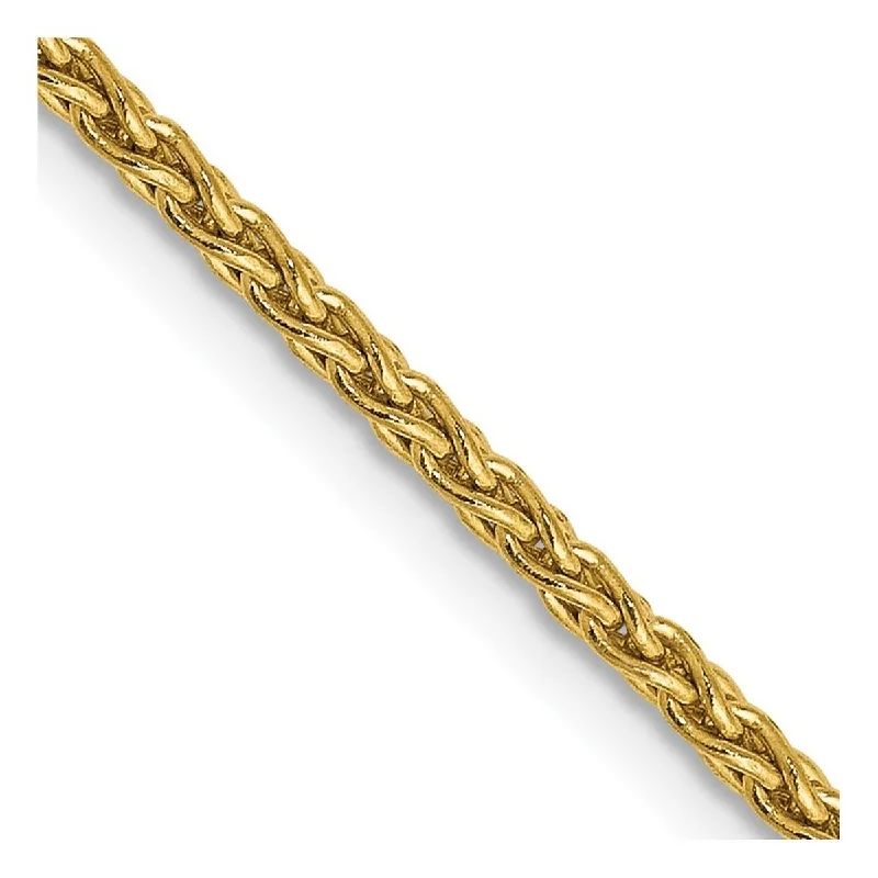 Curata 14k Yellow Gold Solid Lobster Claw Closure 1.9mm Round Wheat Chain Bracelet