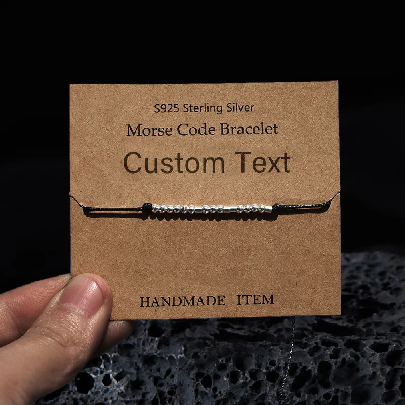 Customized Morse Code Sterling Silver Bracelet