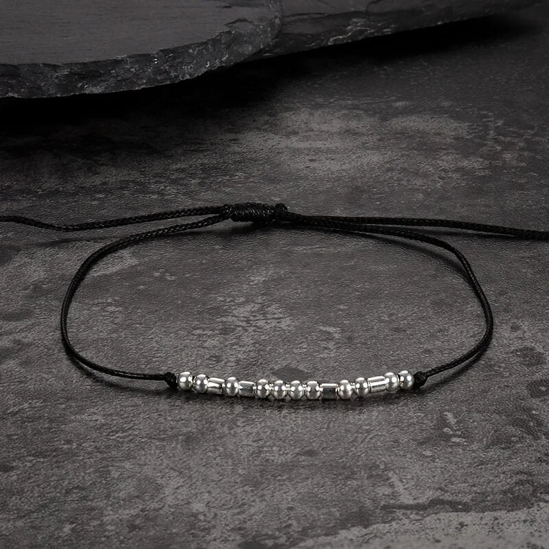 Friend Morse Code Sterling Silver Bracelet