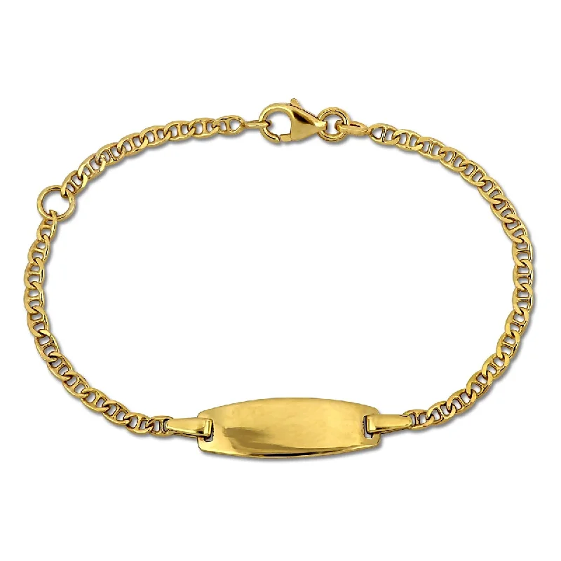 Miadora 2mm Marine Link Chain ID Bracelet 14K Yellow Gold