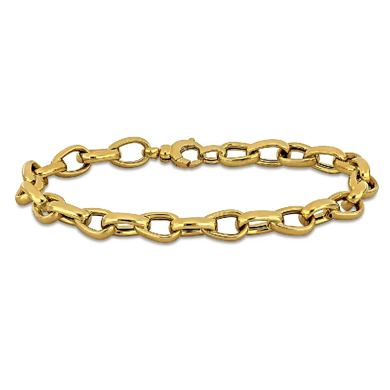 Miadora 6.8mm Pear-Shaped Link Bracelet 14K Yellow Gold