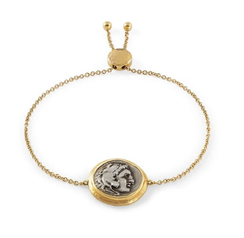 Unisex Ancient, Authentic Alexander the Great Coin Bracelet