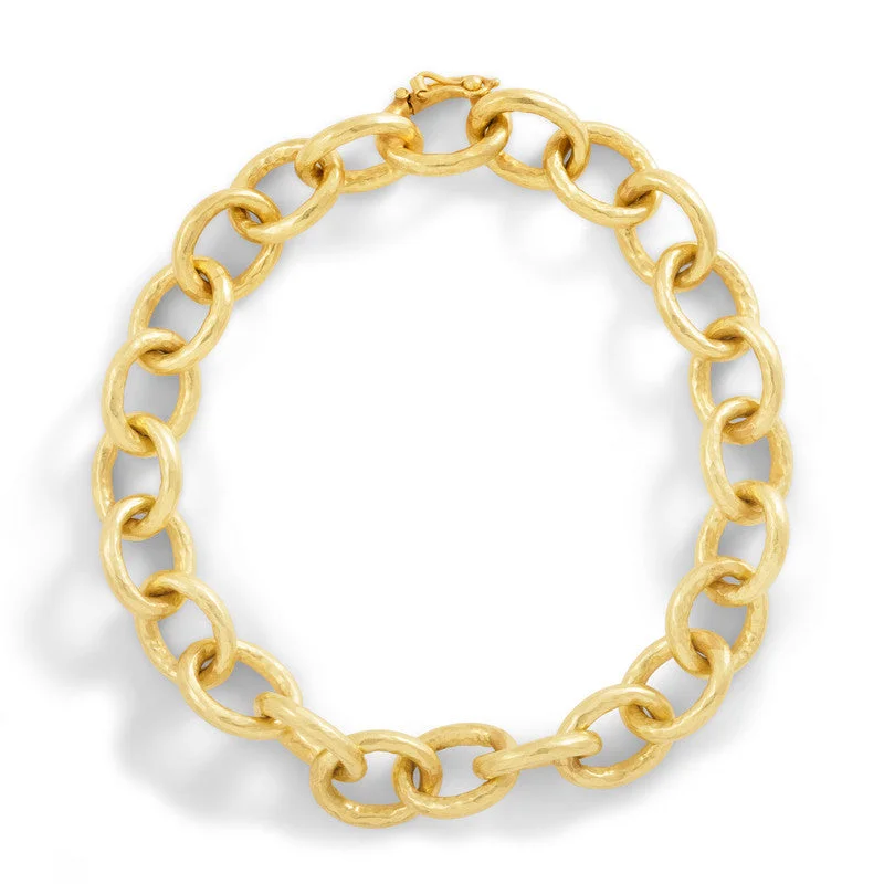 Women's Hand Hammered 18k Link Bracelet