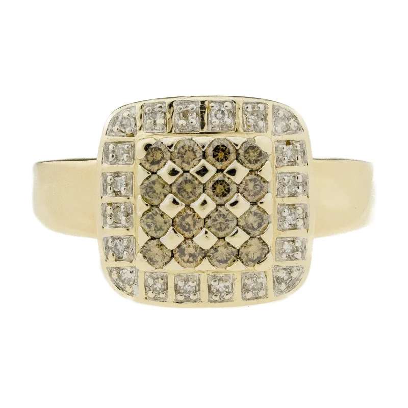 0.75ctw Diamond Fashion Cluster Ring in 14K Yellow Gold - Size 9.75