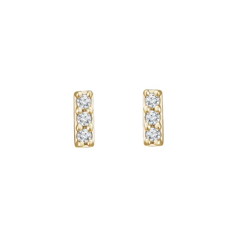 14K Gold .05 CTW Natural Diamond Bar Earrings