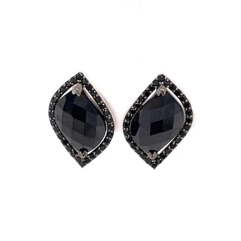 925 Sterling Silver Black Spinel Stud Earrings