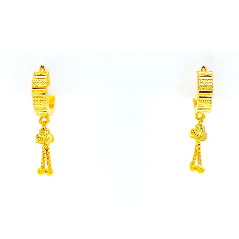 Alternating Opulent 22k Gold U-Bali Earrings