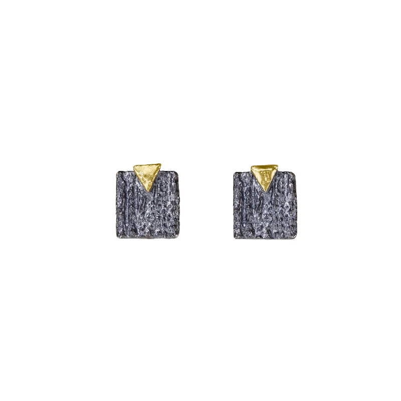 Square with Gold Triangle Earrings